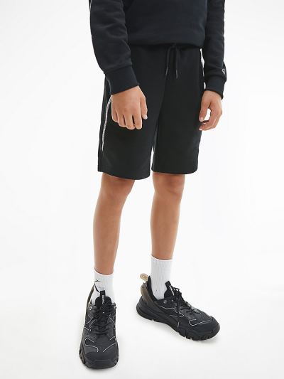 Calvin Klein Ruhák HU067847 | Calvin Klein Organic Cotton Jogger Fiu Rövidnadrág Fekete
